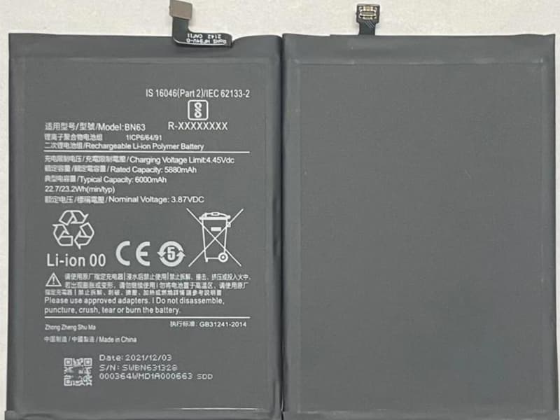 Xiaomi BN63 bateria 