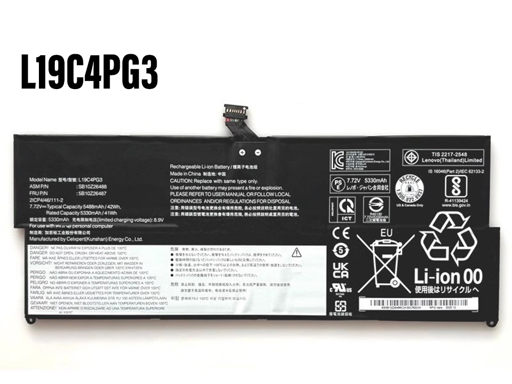 Lenovo L19C4PG3 bateria 